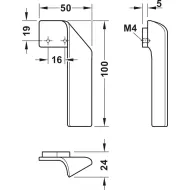 Furniture handle, Finger pull handle, zinc alloy