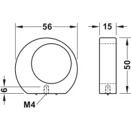 Rankenėlė taškinė H2150 L56mm, W15mm, H50mm, šlifuoto aukso spalva