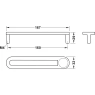 Rankenėlė H2170 CC160mm, L167mm, marmuro/matinės juodos spalvos