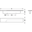 Furniture handle, Finger pull handle, zinc alloy
