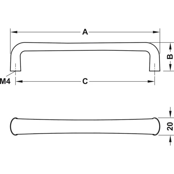 Rankenėlė H1525 CC320mm, L332mm, šlifuoto nikelio spalva