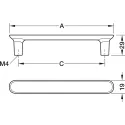 Rankenėlė H2320 CC160mm, L182mm, šlifuoto nikelio spalva