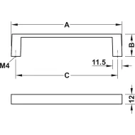 Furniture handle, Mitred handle, zinc alloy