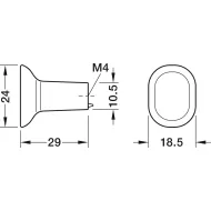Rankenėlė taškinė H2325 24x29mm, šlifuoto nikelio spalva
