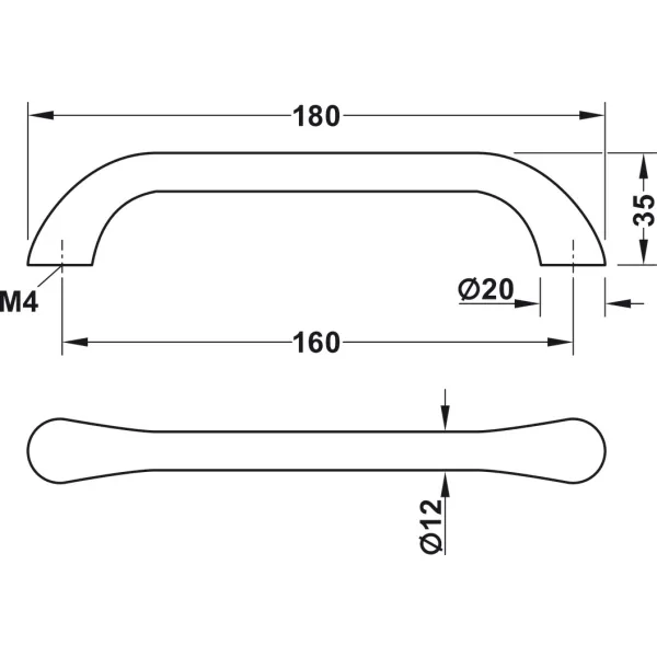 Furniture handle, D handle, zinc alloy