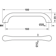 Furniture handle, D handle, zinc alloy