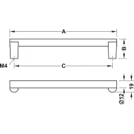 Rankenėlė H2120 CC160mm, L174mm, chromo spalva