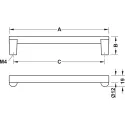 Rankenėlė H2120 CC128mm, L143mm, sendinto alavo spalva