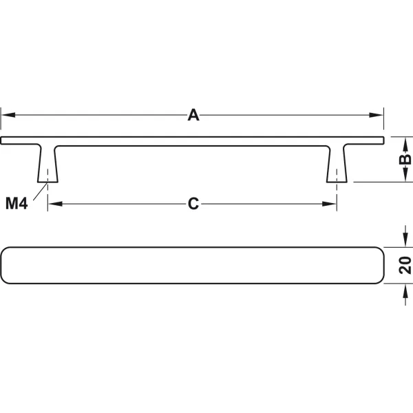 Rankenėlė H2115 CC128mm, L180mm, šlifuota juoda