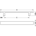 Furniture handle, Handle with base, aluminium