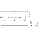 Furniture handle, Finger pull handle, aluminium