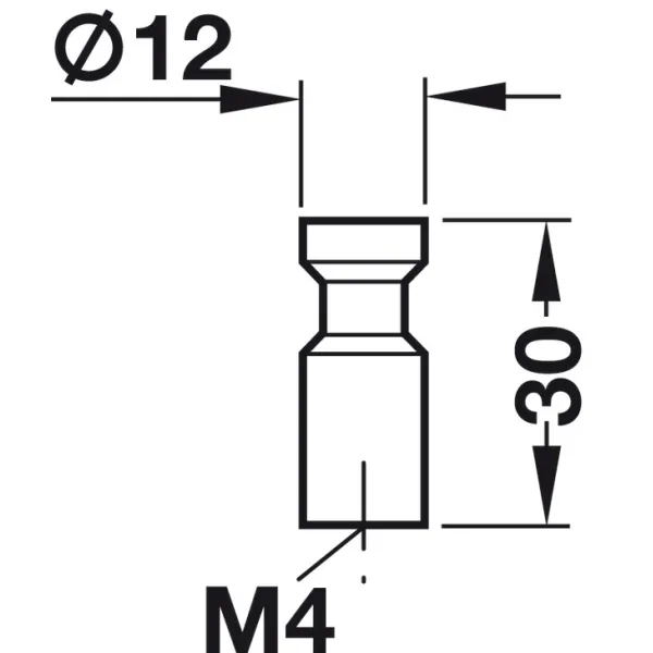 Rankenėlė vieno taško 48260, Ø12mm, matinė juodos spalva