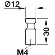 Rankenėlė vieno taško 48260, Ø12mm, matinė juodos spalva