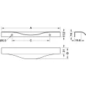 Profilio rankenėlė prisukama 64054 CC256mm, L350mm, šlifuotos bronzos spalva