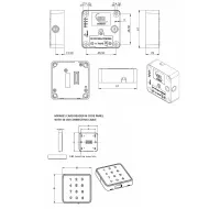 Spynelė elektroninė MIFARE1 MINI 61x61x22mm, juoda su klaviatūra