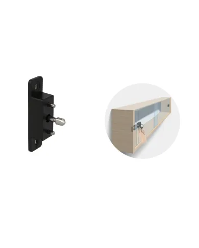 Striker, PTO, for MIFARE1 lock, for sliding doors, black, 80x21x18mm