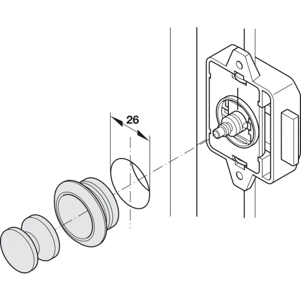 Rose, for Push-Lock, for plate thickness 16mm