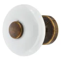 Rankenėlė vieno taško RETRO Ø30mm, H30mm, balta ir sendintos bronzos spalva