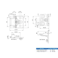 Cabinet hinge "Easy", for inset doors, 8-10mm, chrome plated