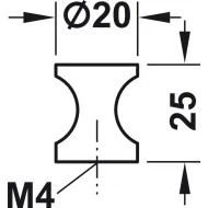 Rankenėlė vieno taško Ø20mm, H25mm, aukso spalva