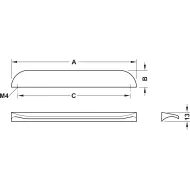 Furniture handle, Finger pull handle, zinc alloy