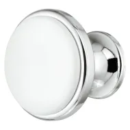 Rankenėlė vieno taško RETRO Ø34mm, H27mm, chromas/balta