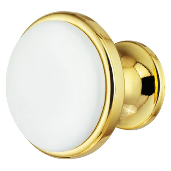 Rankenėlė vieno taško RETRO Ø34mm, H27mm, auksas/balta
