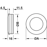 Rankenėlė įfrezuojama 17562 Ø56/60mm, juoda