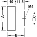 Rankenėlė vieno taško 30x30mm, H22mm, sendinto sidabro spalva