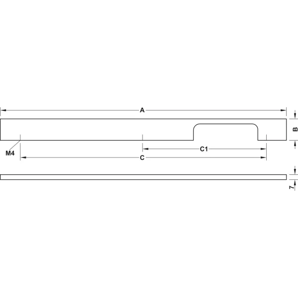 Rankenėlė CC288mm, L350mm, matinės juodos spalva