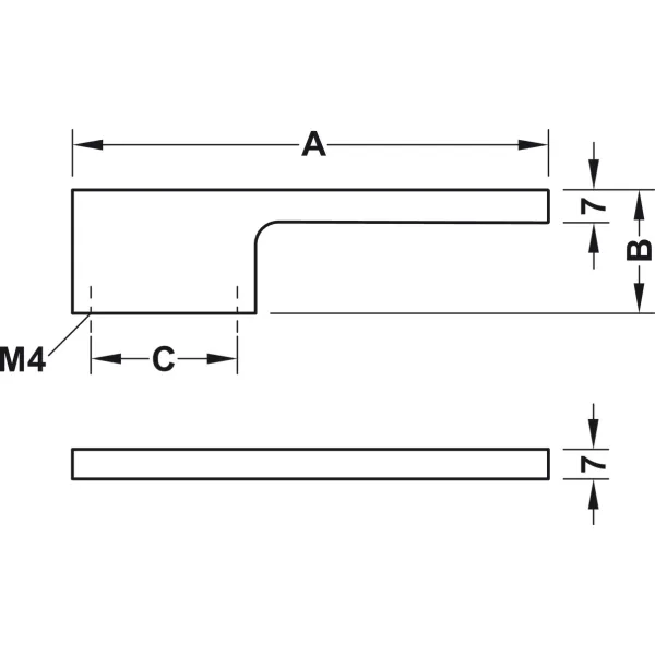 Rankenėlė CC32mm, L105mm, matinės juodos spalva
