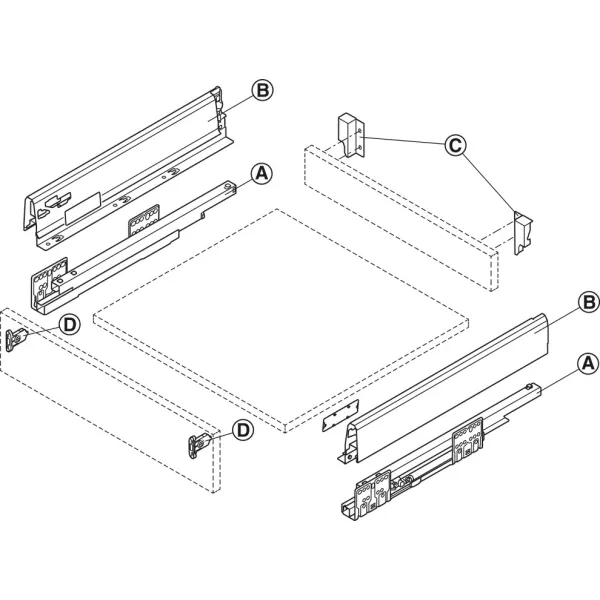 Stalčių šonai MX BOX S H84mm, L350mm, 35kg SF antracitas
