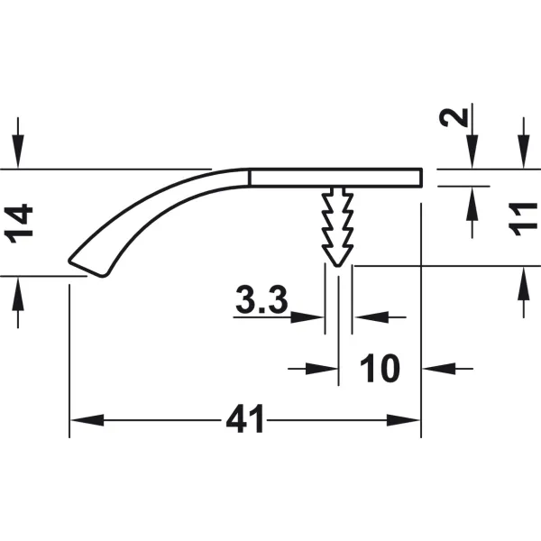 Profilio rankenėlė įfrezuojama 62650, L1200mm, šlifuotos pilkos spalvos