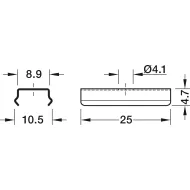 Mounting clip, For Häfele Loox5 profile 2103/2104, for concealed fixing