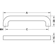 Rankenėlė medinė 91679 CC160mm, L176mm, juoda