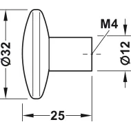 Rankenėlė medinė 91672 Ø32mm, juoda