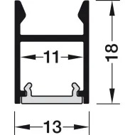 Profile for under mounting, Häfele Loox5 profile 2103 for 8mm LED strip lights