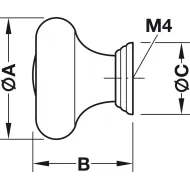 Rankenėlė vieno taško RETRO Ø30mm, H25mm, balta/sendinto alavo spalva