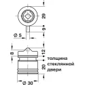 Glass door pin lock, Häfele Symo, for screw fixing