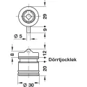 Glass door pin lock, Häfele Symo, for screw fixing
