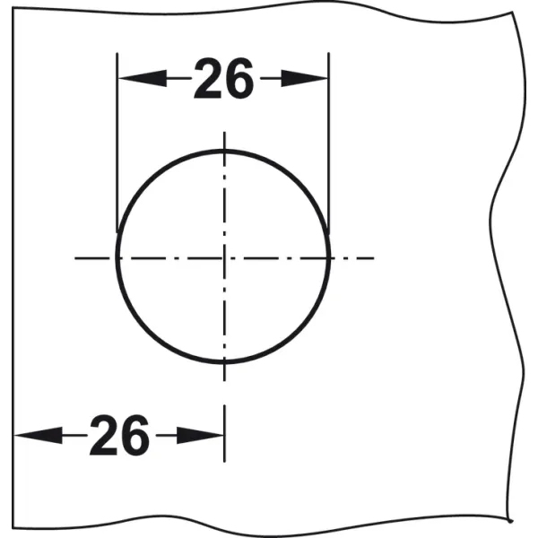 Glass door pin lock, Häfele Symo, for screw fixing