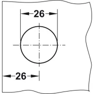 Glass door pin lock, Häfele Symo, for screw fixing