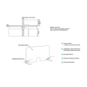 Partition panel support clamp, aluminum, 6-8mm (2 pcs), black matt