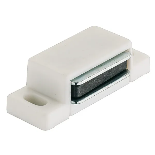 Magnetic catch, plastic housing, for screw fixing