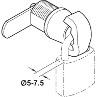 Cam lock, lockable with padlock