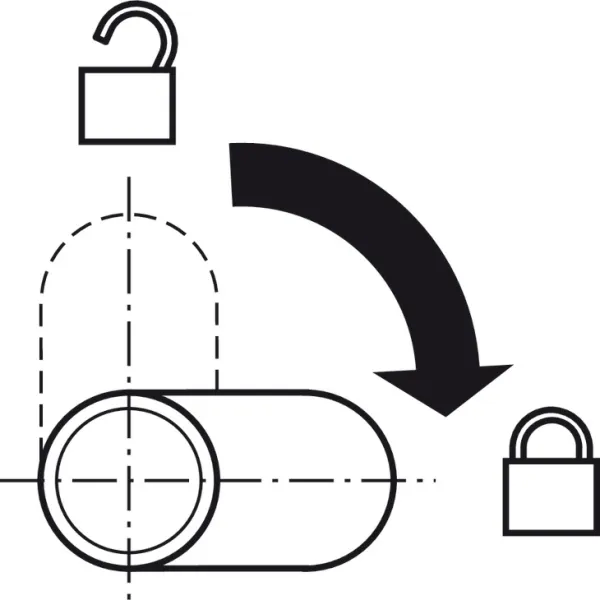 Cam lock, lockable with padlock