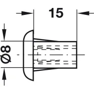 Įvorė M6x15mm,