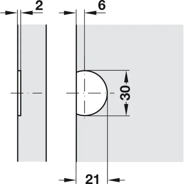 Flap hinge, Opening angle 270°