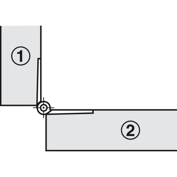 Flap hinge, Opening angle 270°