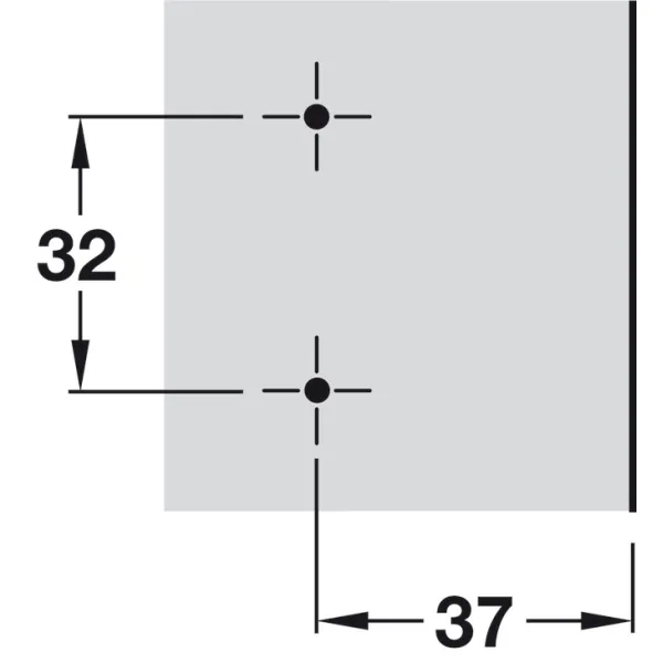 Cruciform mounting plate, Häfele Metalla SM Combi